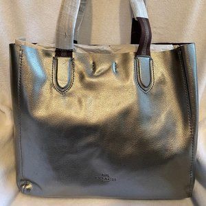 MTLC Silver Large Coach Derby Tote Bag